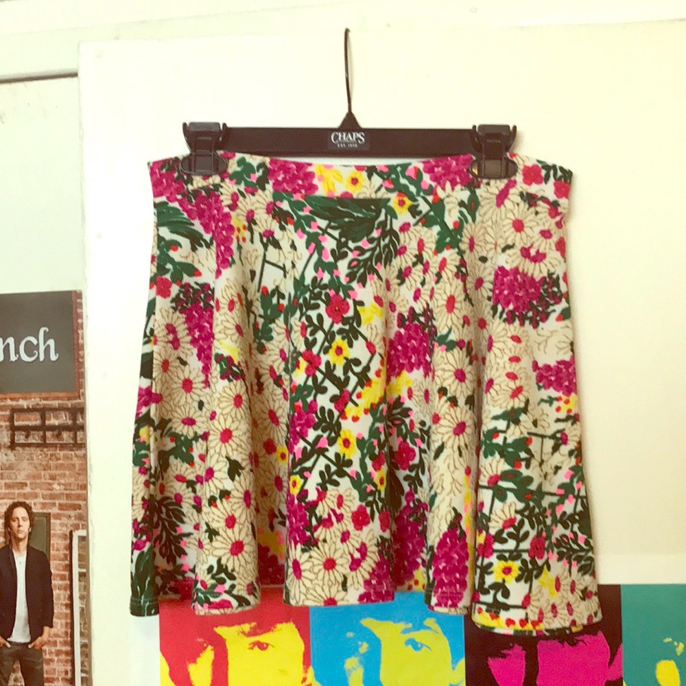 Floral print skater skirt